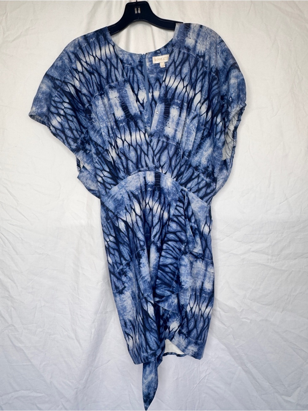 Ronny Kobo Blue Tie-Dye Kaftan Dress